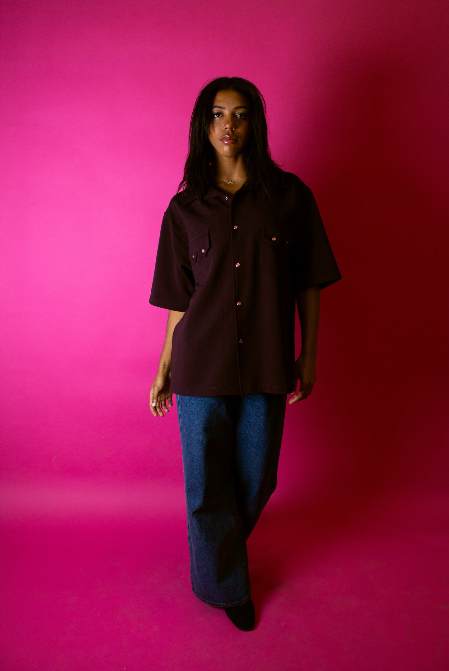 (PLUM) WESTERN SHIRT